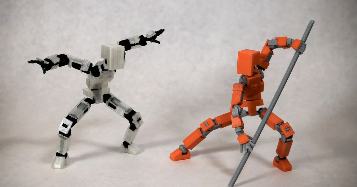 Printable Paper Rolled Tube Joint Articulated Figures
