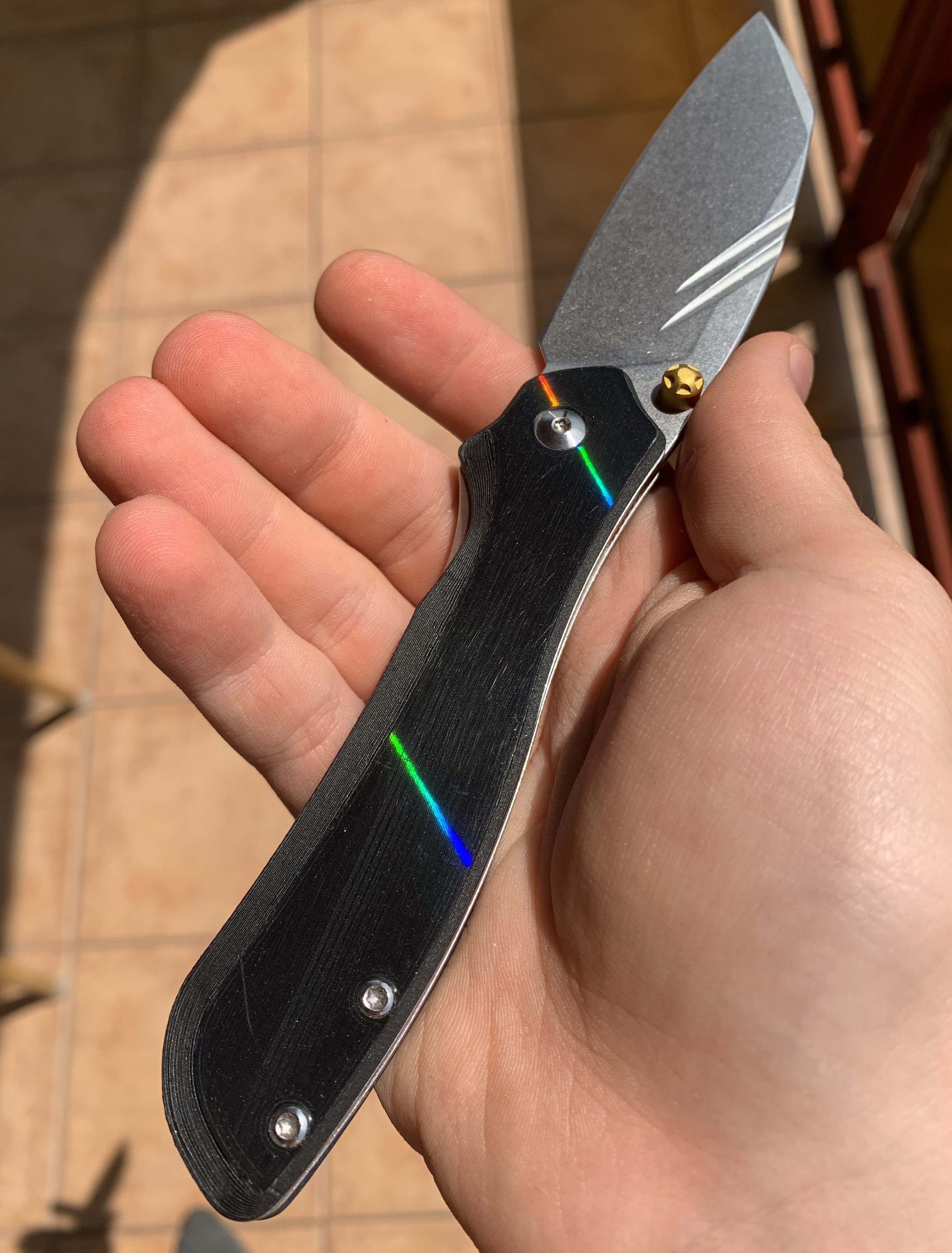 CJRB Fugly folding knife handle