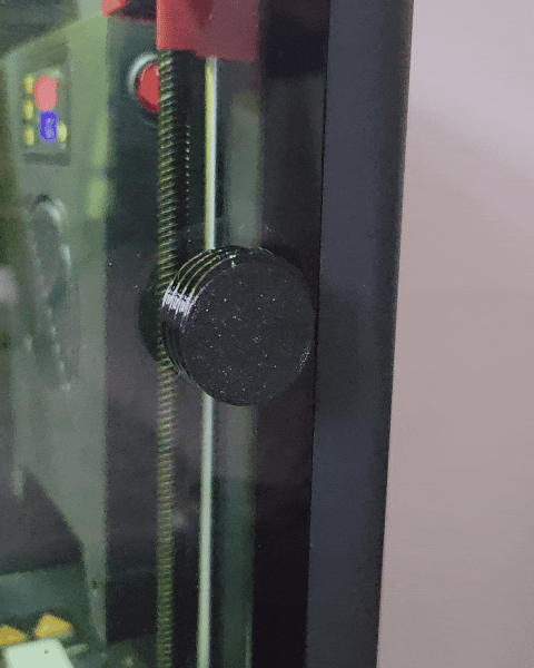 Oversized Lego stud door and top glass knob thread mount for Bambu Lab P1S/X1C