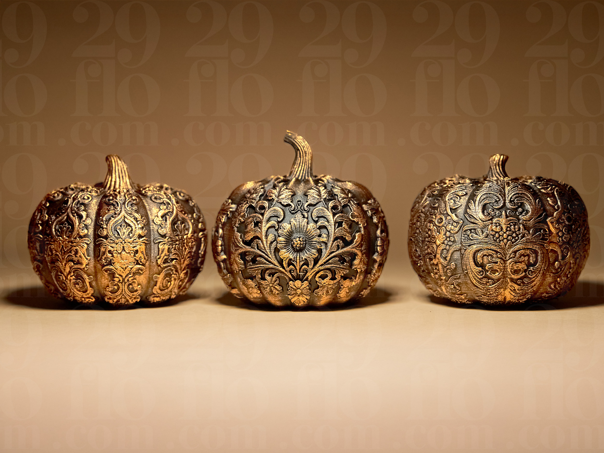 3 Ornamental Pumpkins