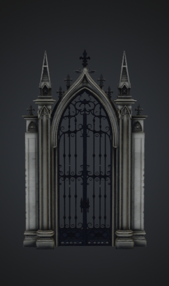 Gothic Iron Gate – Ornate Cathedral Entrance 3D model