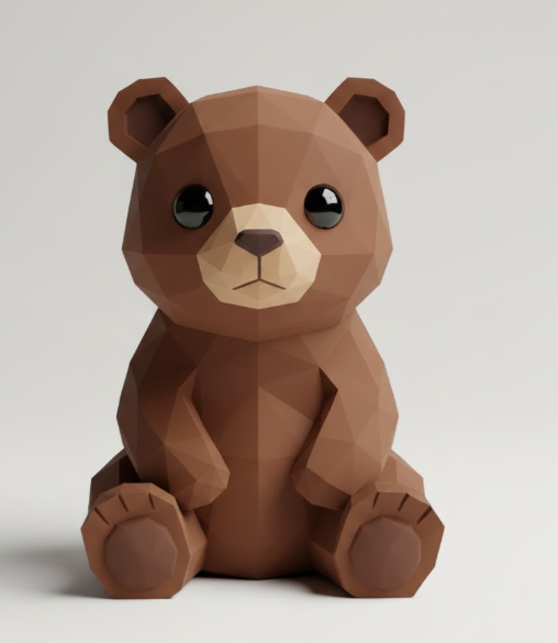 low poly bear