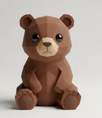low poly bear