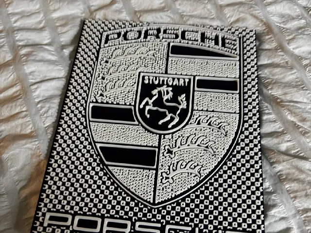 Porsche Crest Emblem – Dual-Color Snap-Fit (Base + Inlay)