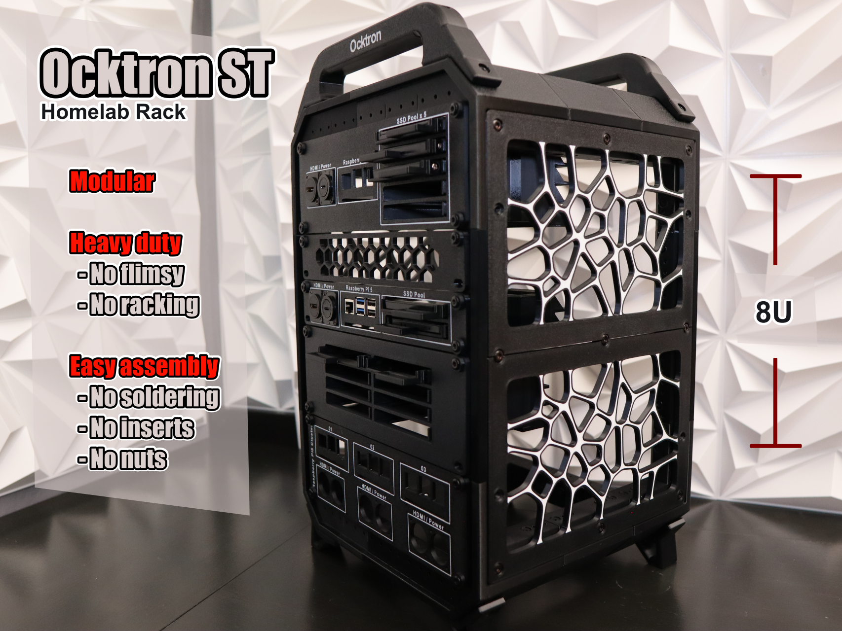Ocktron ST 10‑inch Standard Home Lab Rack 8U