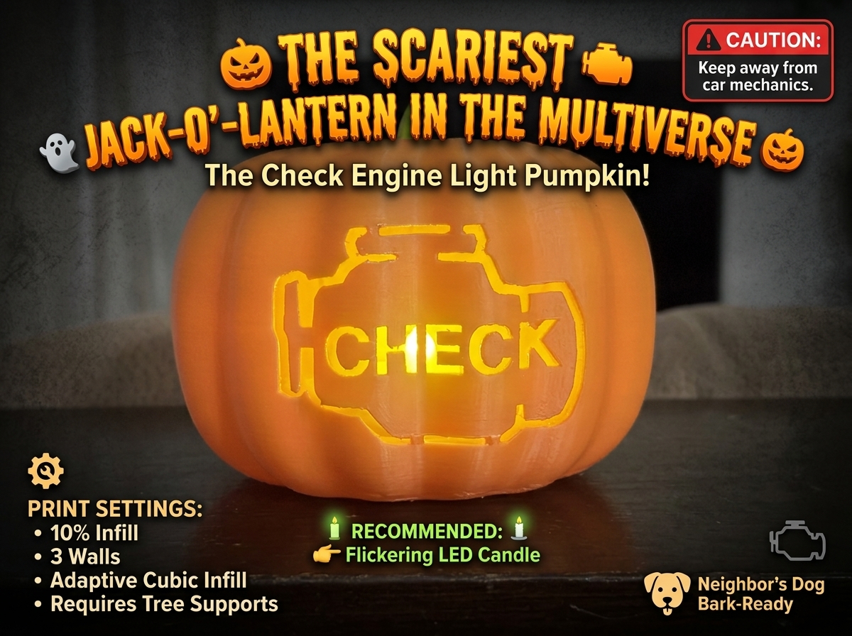 Halloween Engine Check Pumpkin