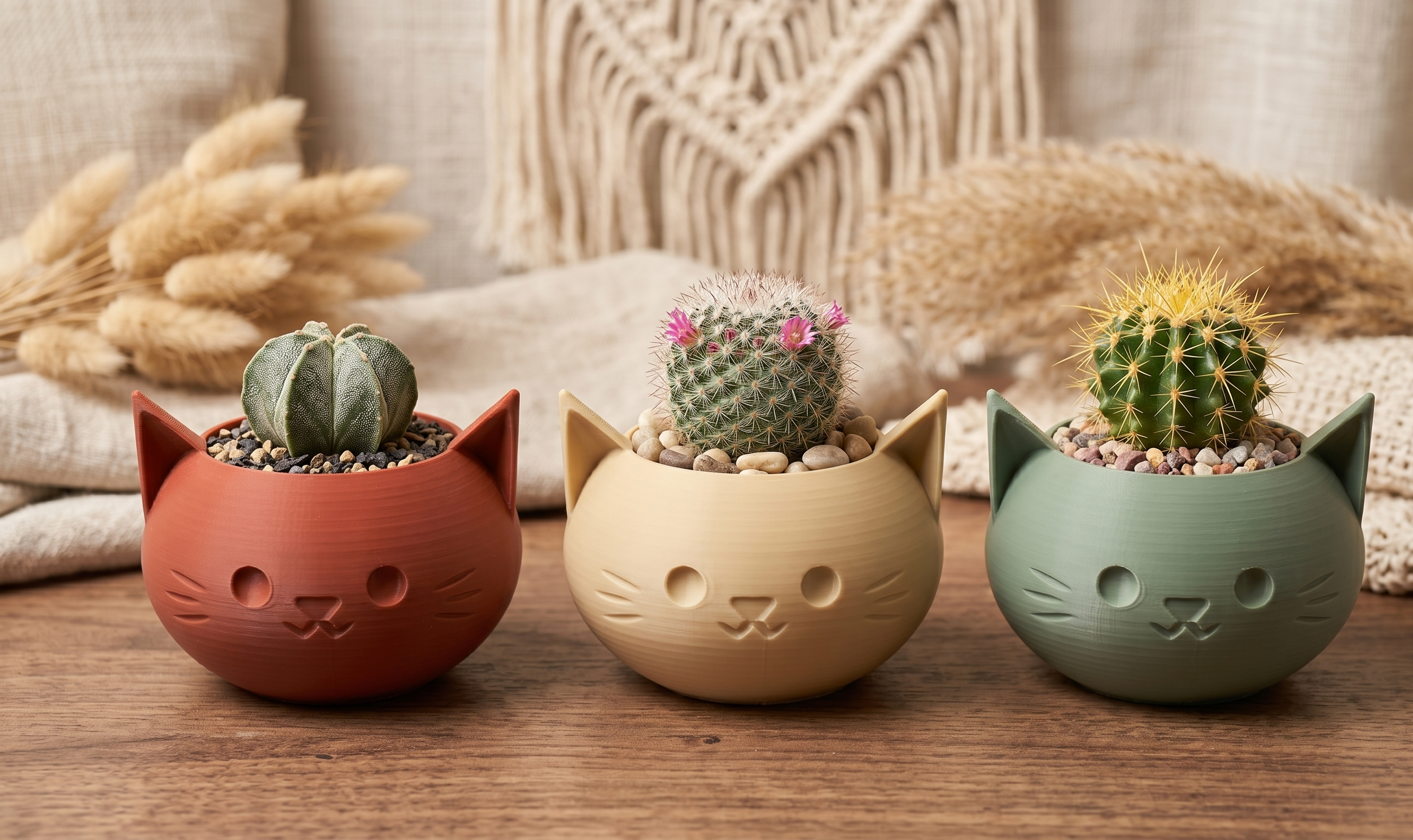 Cute Kawaii Cat Succulent Planter