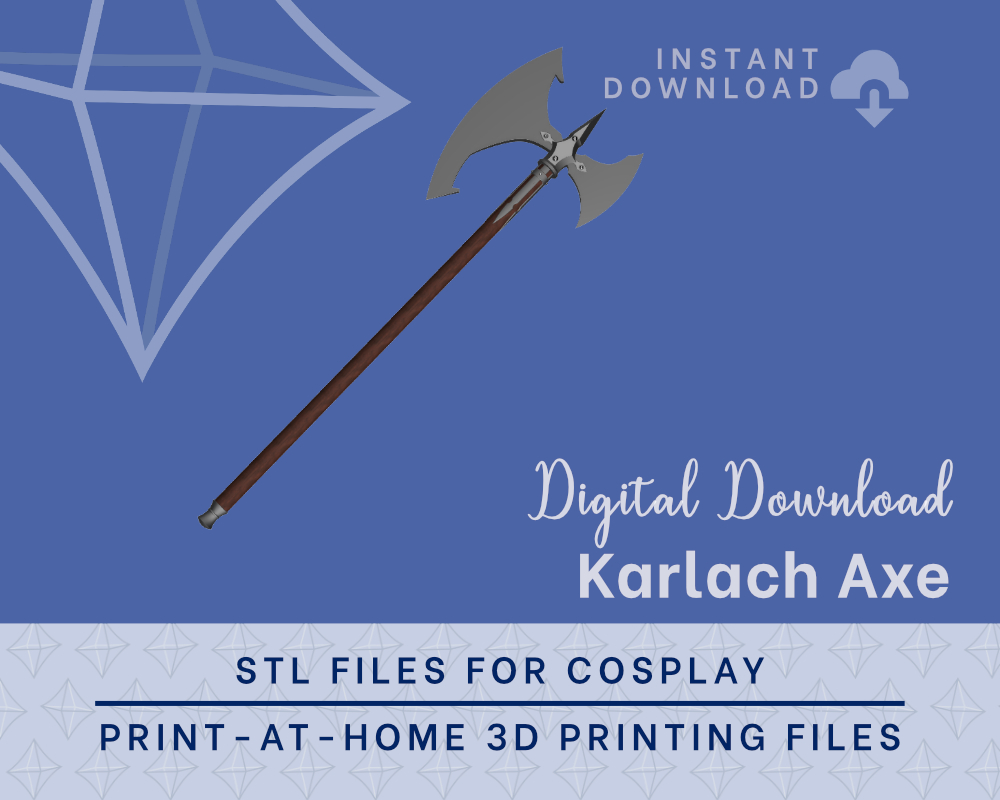 Karlach Starter Axe STL Files - Baldur's Gate 3 Cosplay Prop (Digital Download)