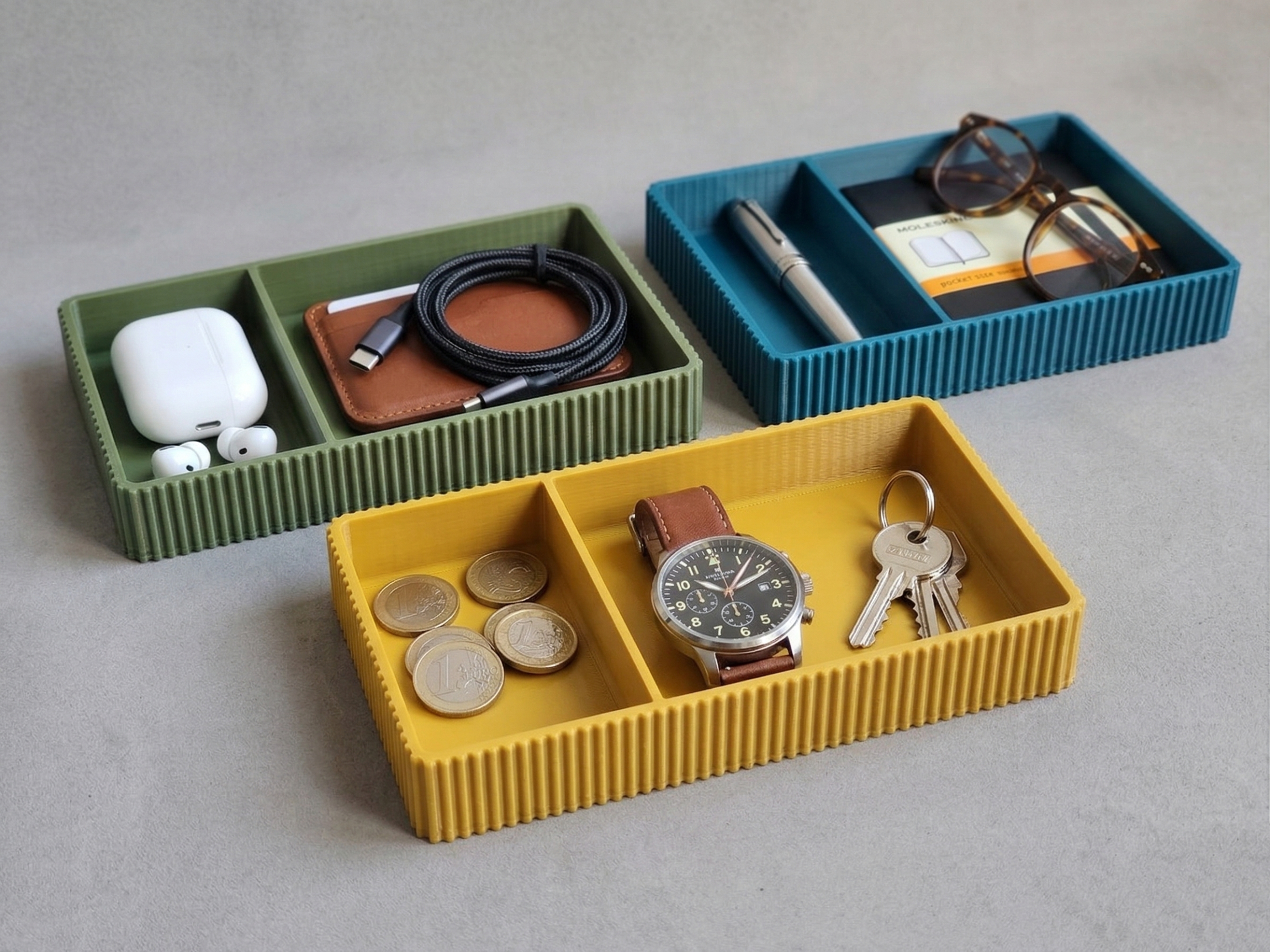Duo-Grid Ribbed Organizer Tray