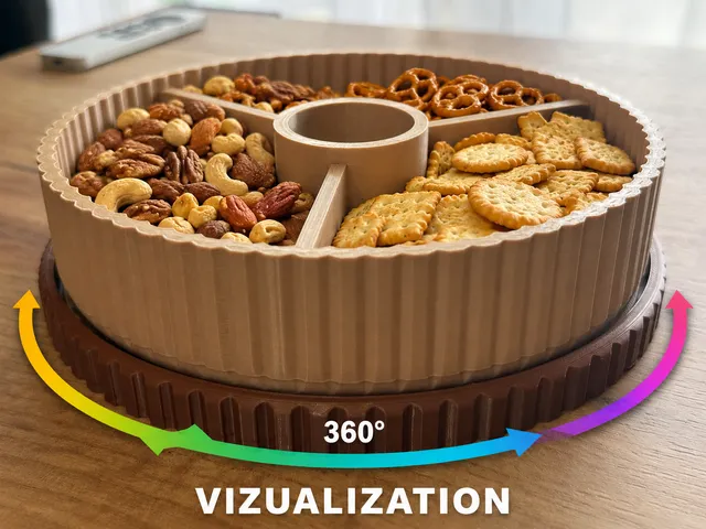 RollSnack 360 – Smooth Rotating 3-Compartment Snack Bowl