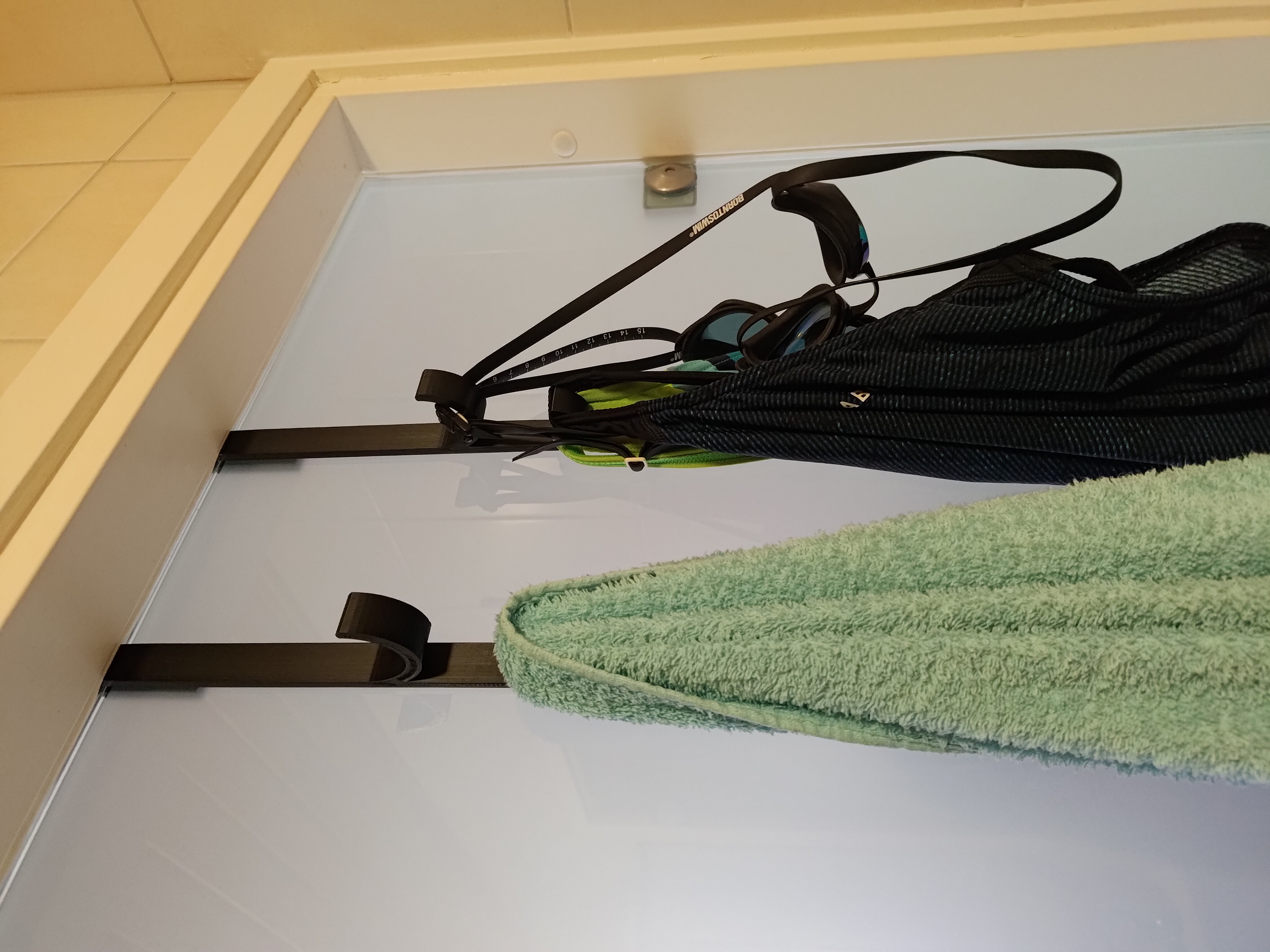 Double Hook for Swim Gear – Towels, Goggles, Suits (Shower/Dressing Room)