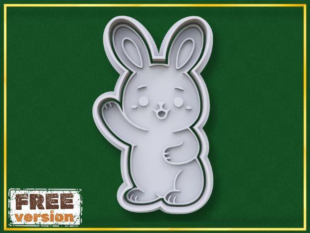Easter Bunny Waving Cookie Cutter