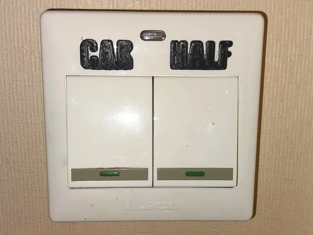 Automatic Door Indicator Button Sign ("CAR", "HALF")