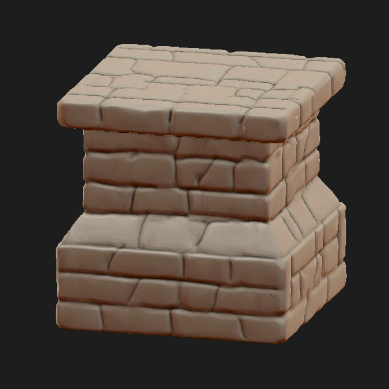 FDM Rough stone Sockel Base Bridge Pile TTRPG Terrain