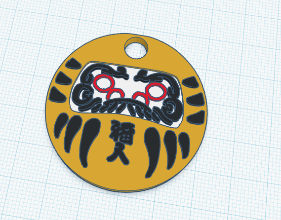 Llavero de Daruma Dorado