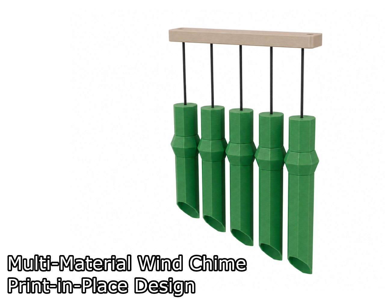 Multi-Material Wind Chime (TPU + PLA) – Print-in-Place Design
