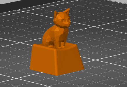 Lowest Poly Cat Keycap 3D model thumbnail