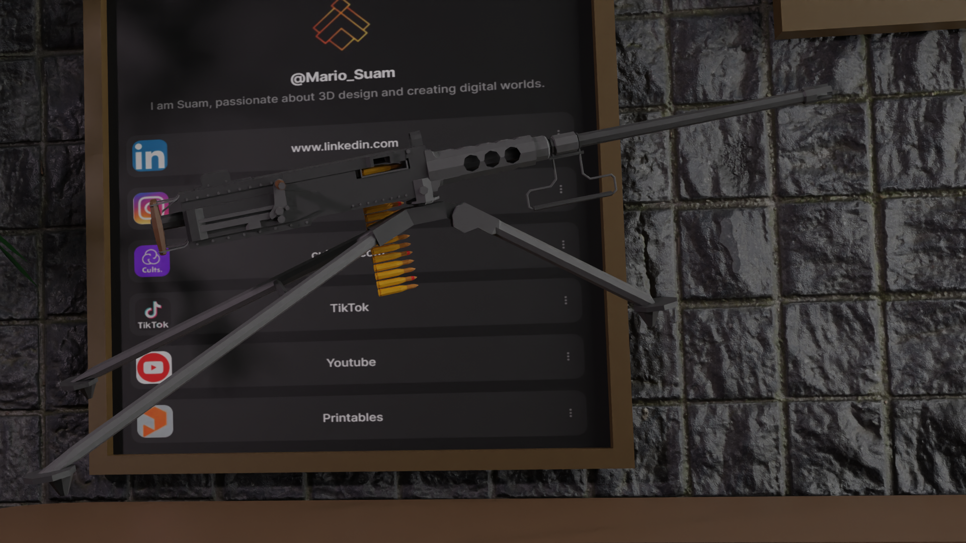 M2 Browning .50 Cal – Full Scale Heavy Machine Gun 3D Model (Life-Size Replica)