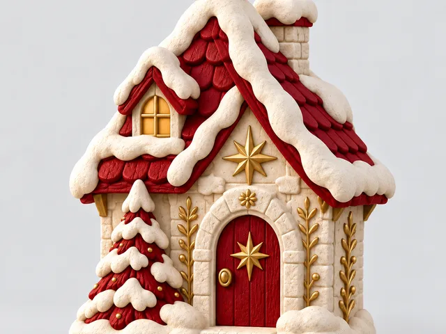 The Starlit House Ornament — Christmas Cottage, 80 mm | Flavora Studio
