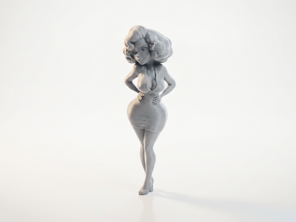 Pretty Blonde Lady Figurine Female Figure 3D Printable
