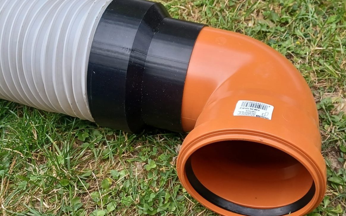 125mm - Adapter zu (L&R) 150mm flexibelen Lüftungsschlauch PETG - Links- und Rechtsgewinde