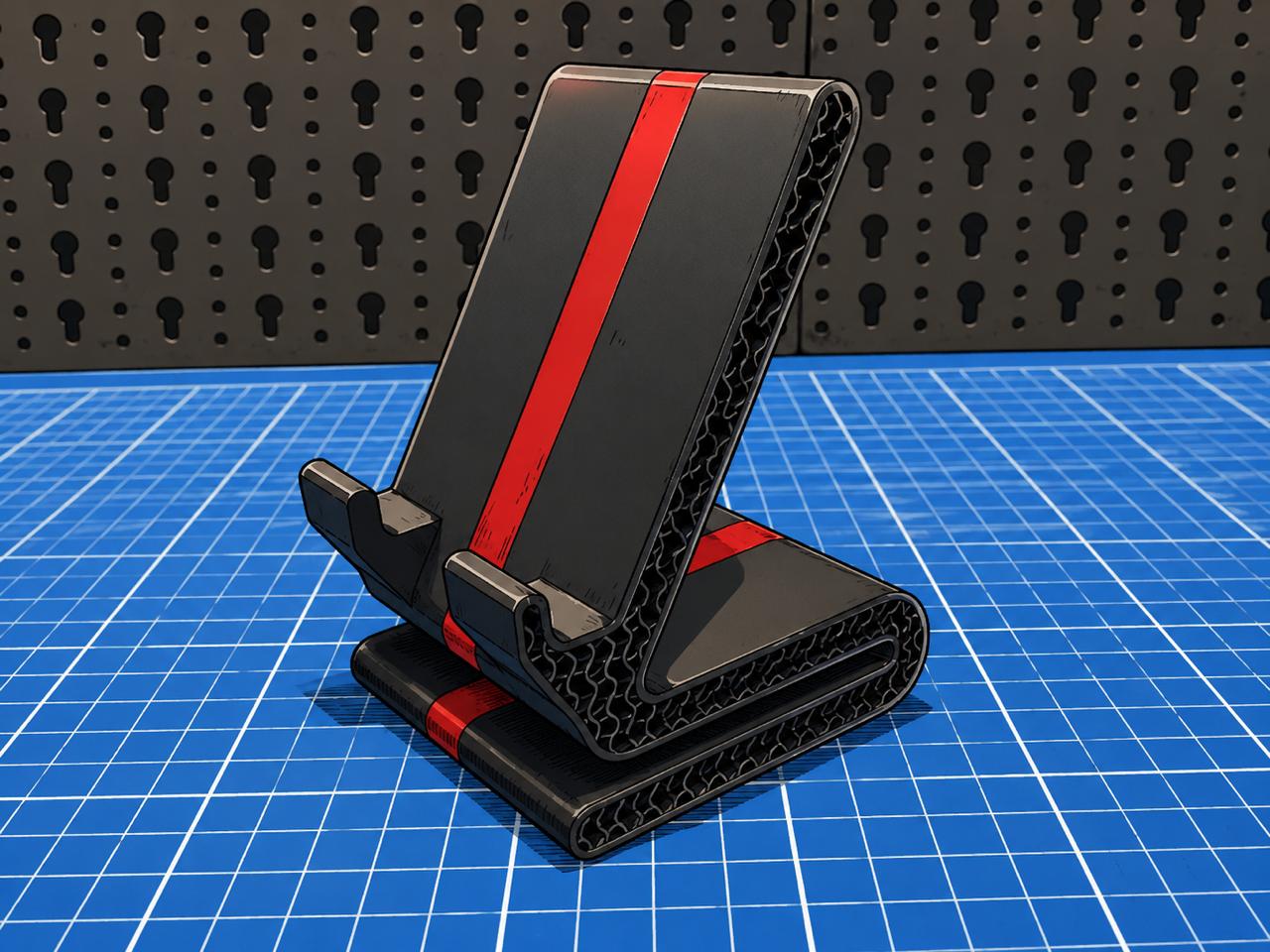 SUPORTE CELULAR PERSONALIZADO COM CURVAS.