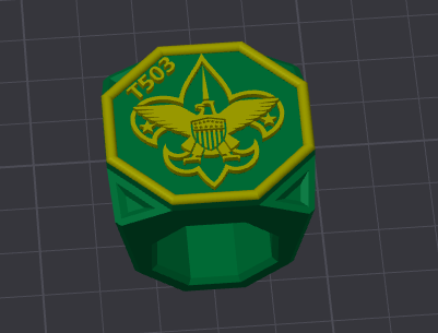 Scout Woggle Kneckerchief Slide - Troop theme editabe unit number — STL ...