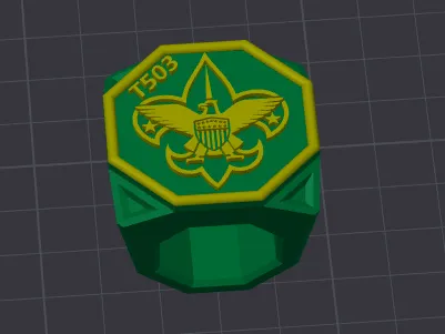 Scout Woggle Kneckerchief Slide - Troop theme editabe unit number