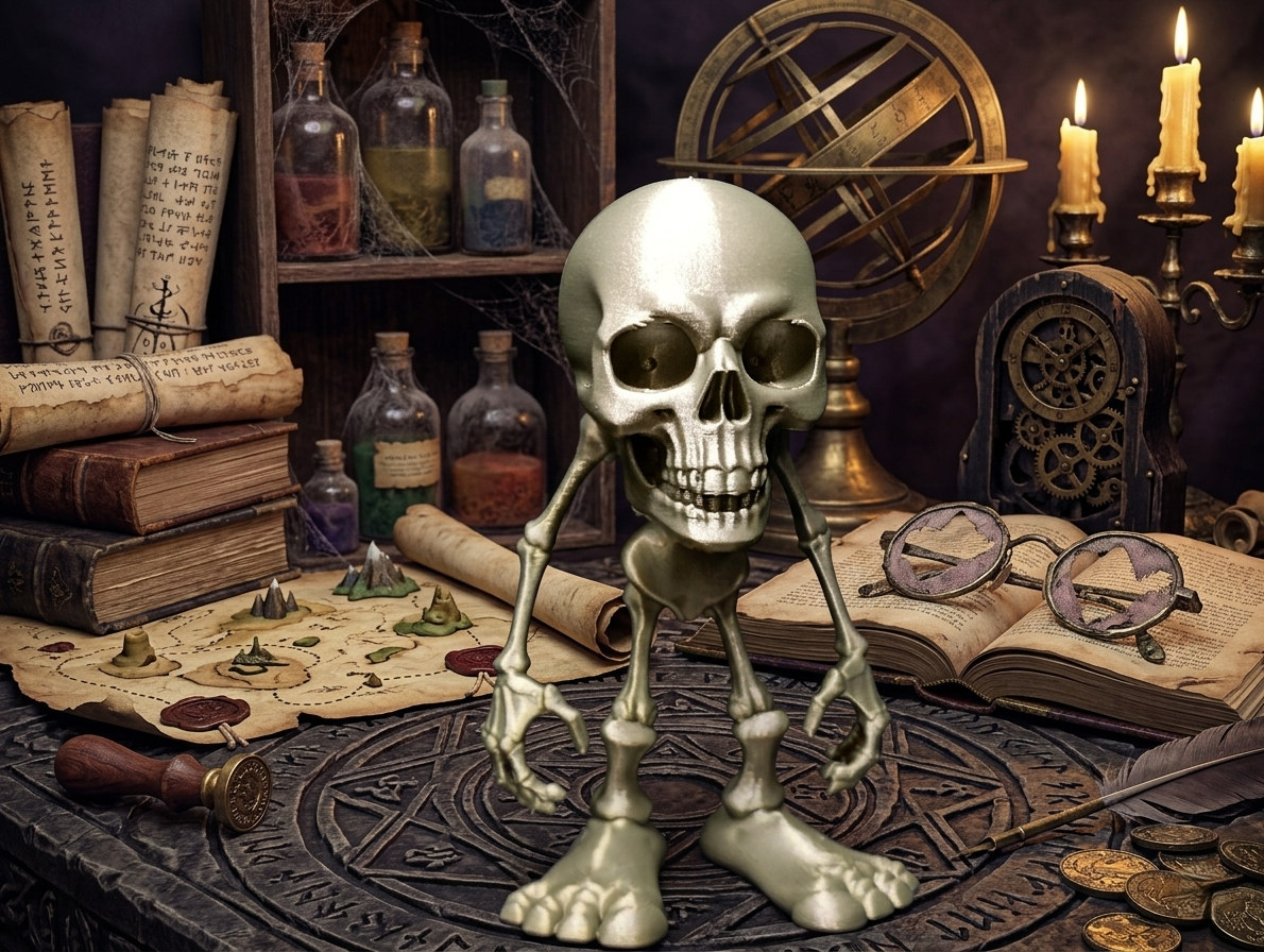 Skull Guardian – Big Foot Skeleton Statue 3D model by Wild190