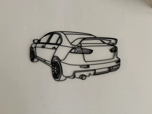 Mitsubishi Lancer Evolution X Silhouette Wall Art