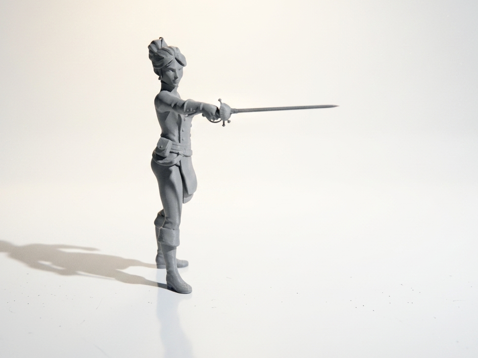 Fencing Lady Figurine Female Fighter 3D Printable