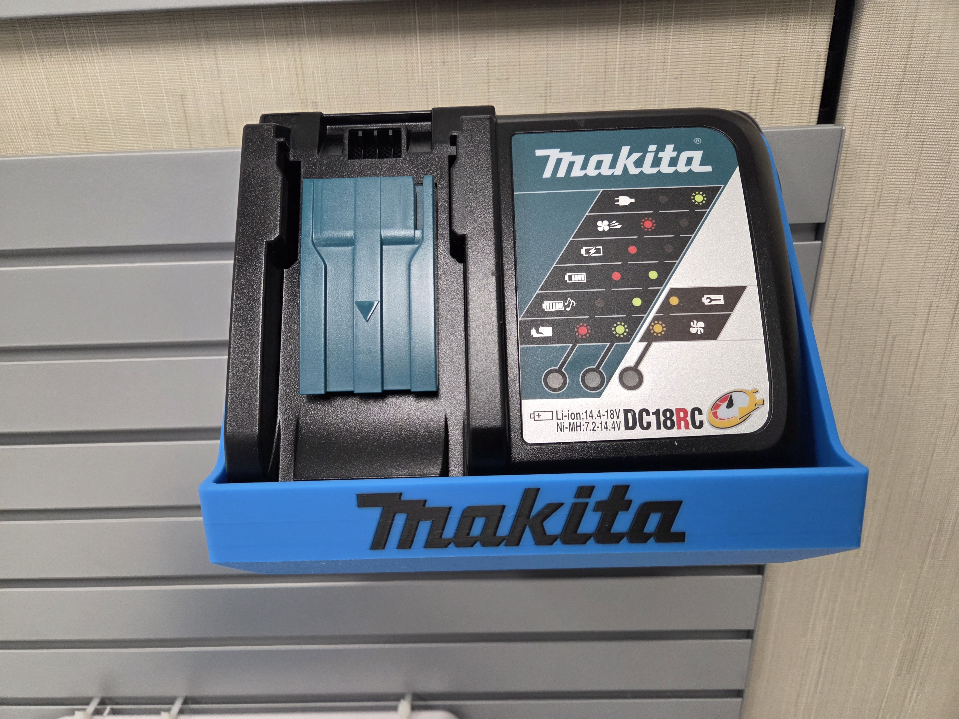 Makita Battery Charger Stand for use on Workbench, Wall Mount, Pegboard, or Slatwall Mounting