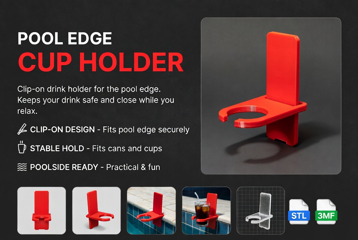 Pool Edge Cup Holder - Clip On