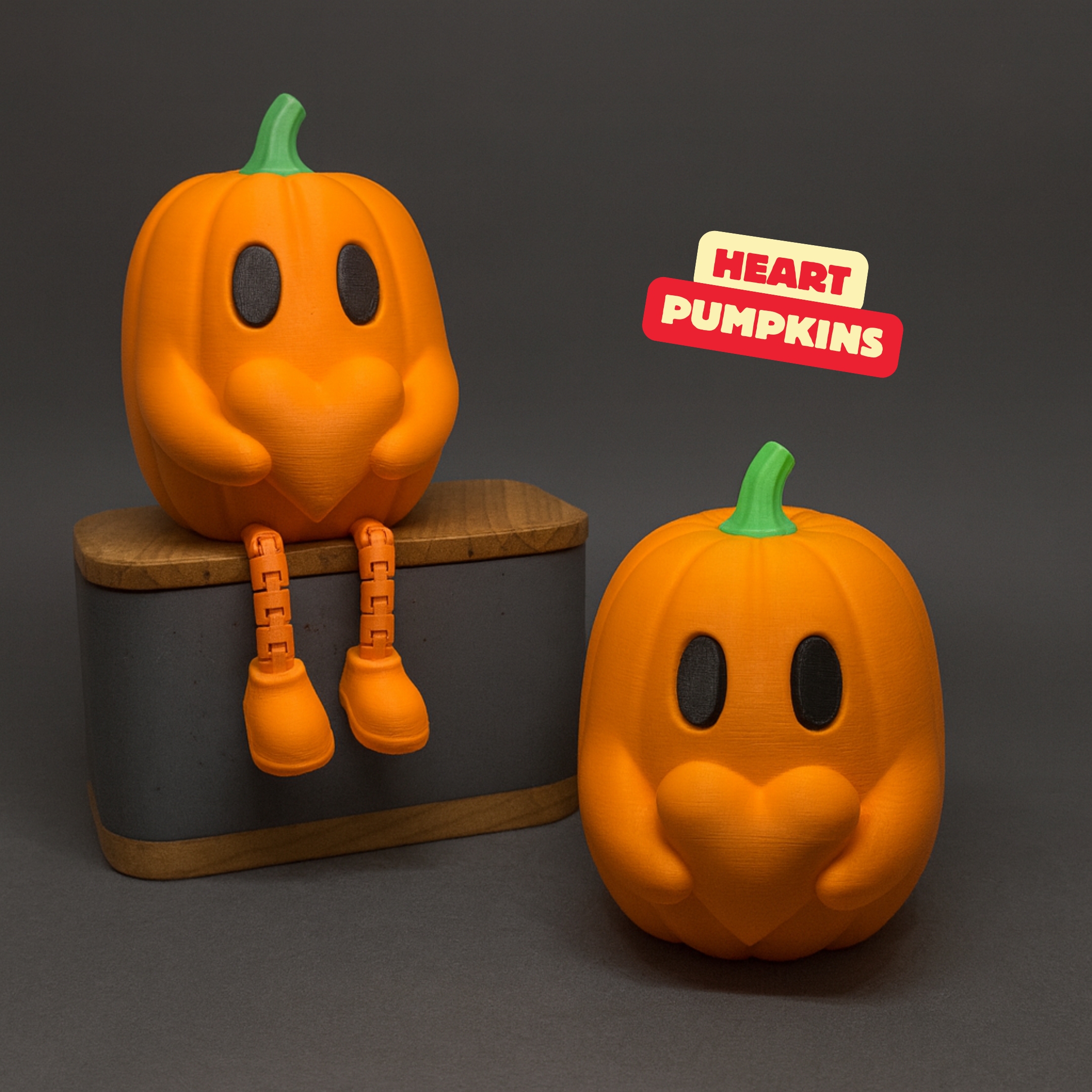 HEART PUMPKINS ARTICULATED / HALLOWEENDECOR