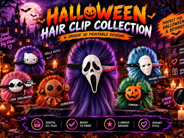 Horror & Cute Hair Sticks Set - Ghostface, Myers, Jack & More..