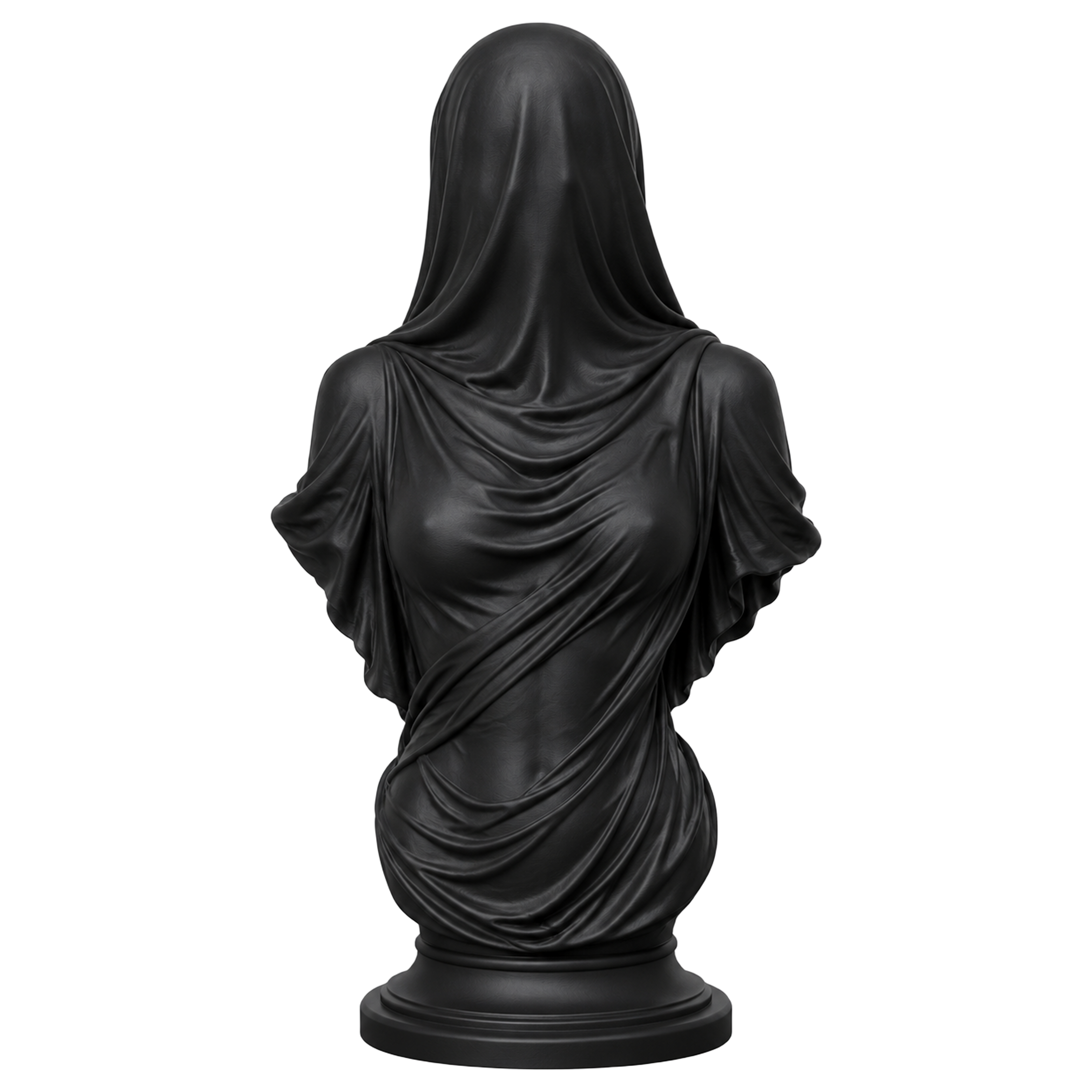 Veiled Phantom Bust – Draped Gothic Sculpture