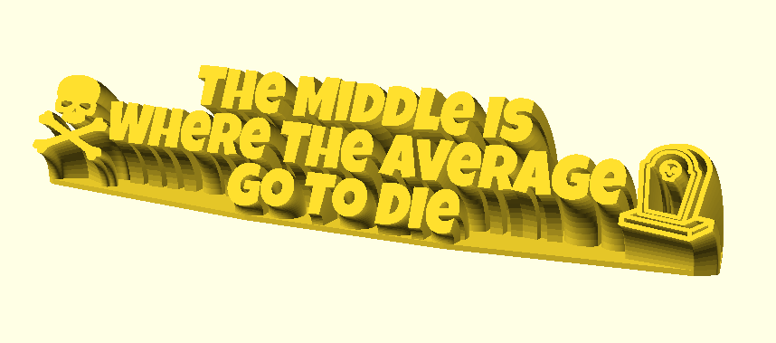 The Middle Is Where The Average Go To Die 3D model by fuzzymakes