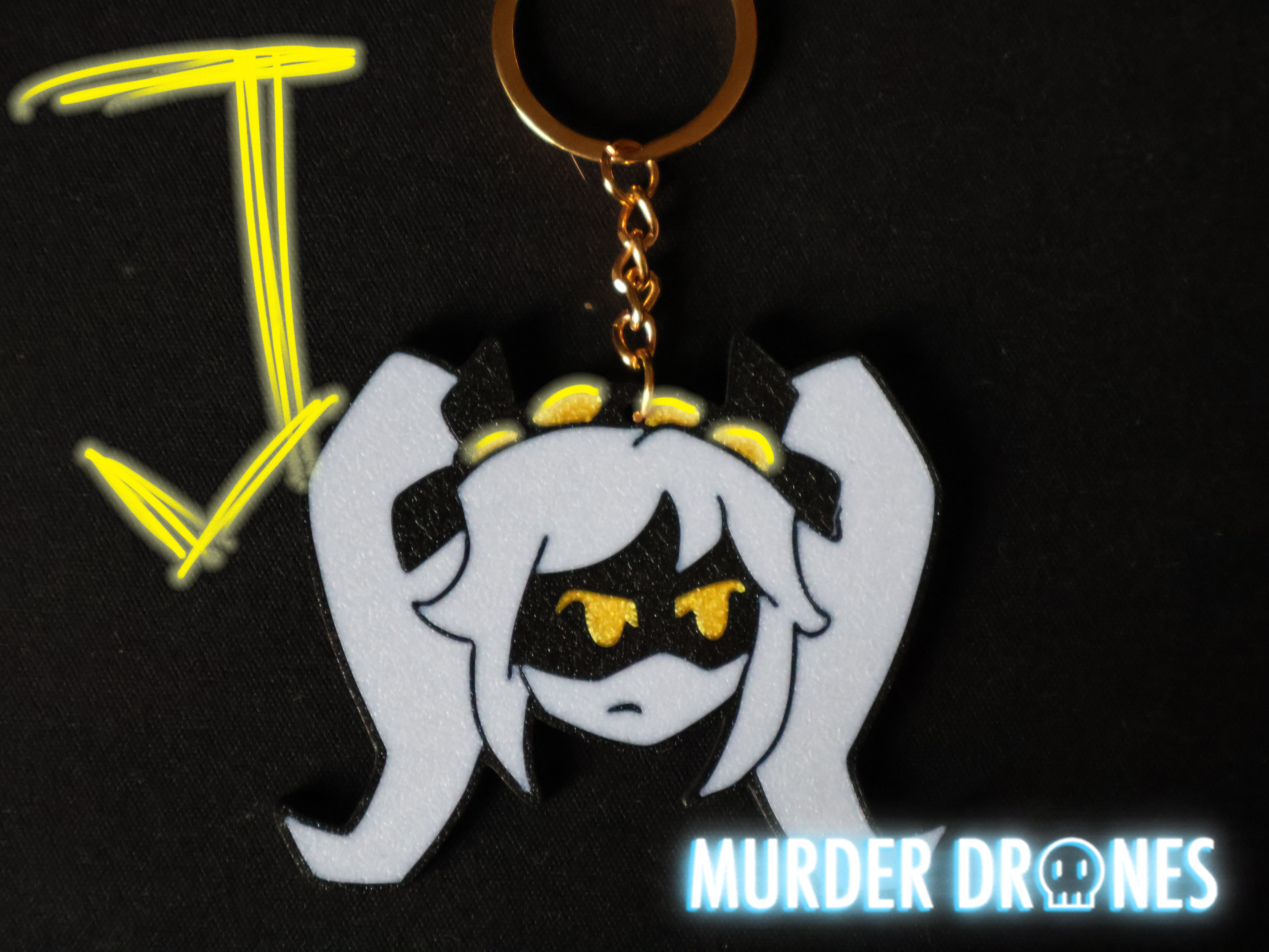 J Keychain Murder Drones Glitch pin