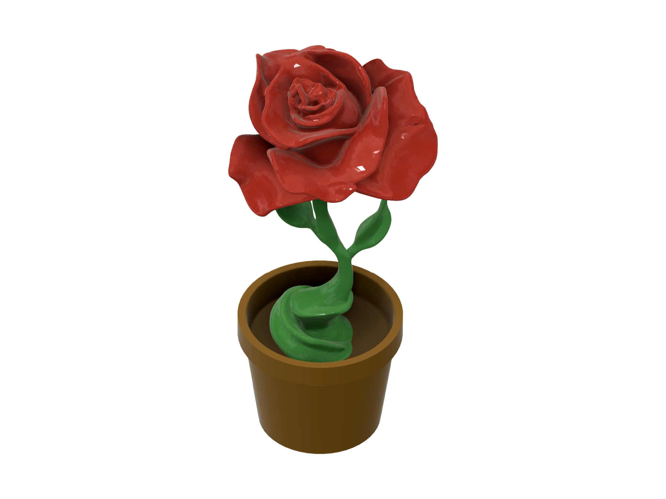 Multi Part Potted Rose (parametric)