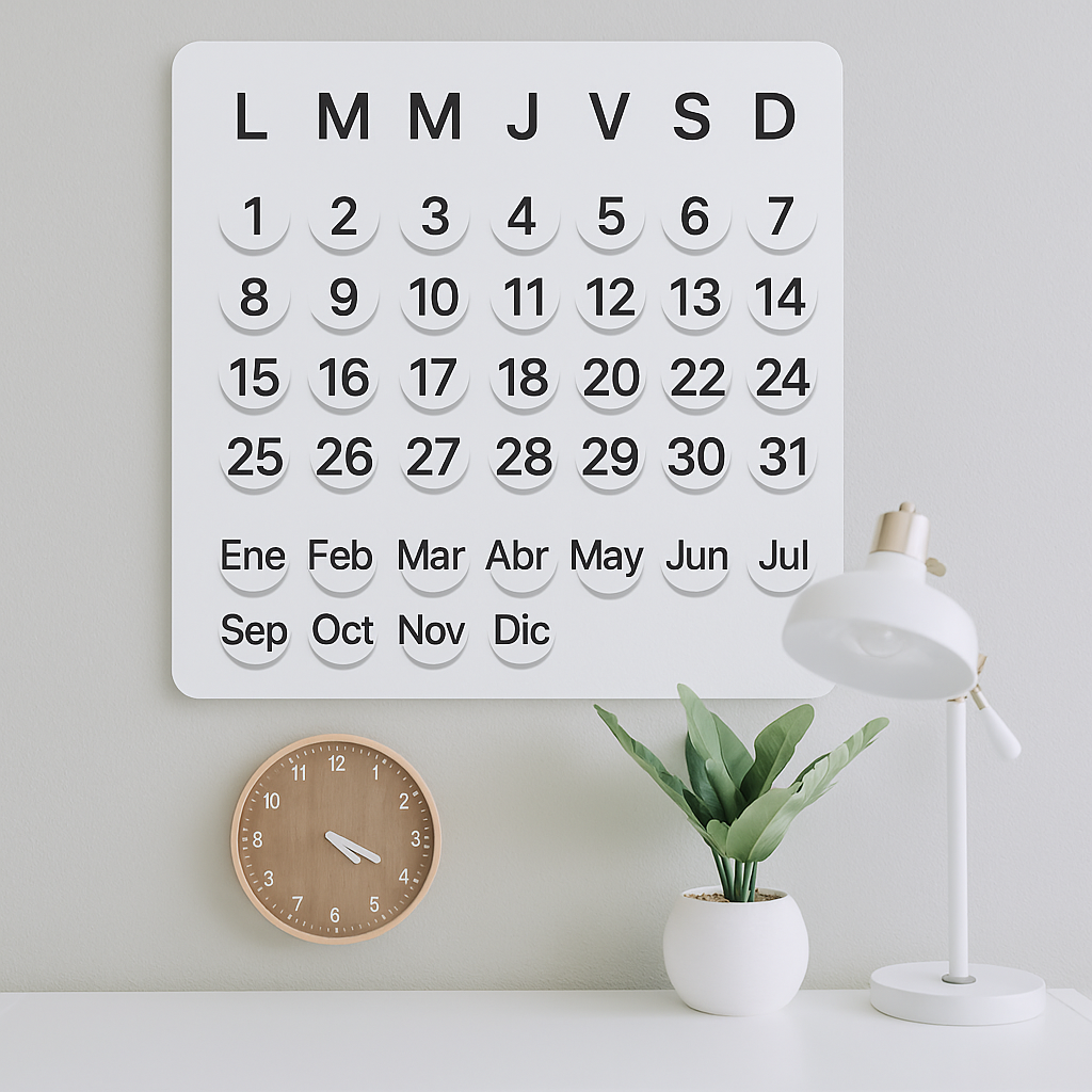 Calendario minimalista de pared