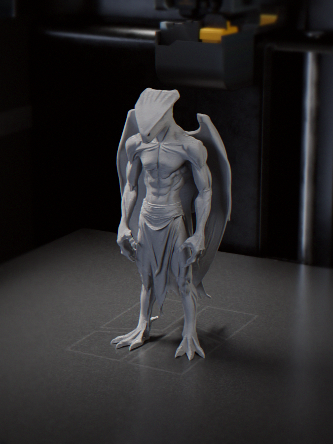 Civilized Pterodactyl Sculpture Animal Figurine 3D Printable