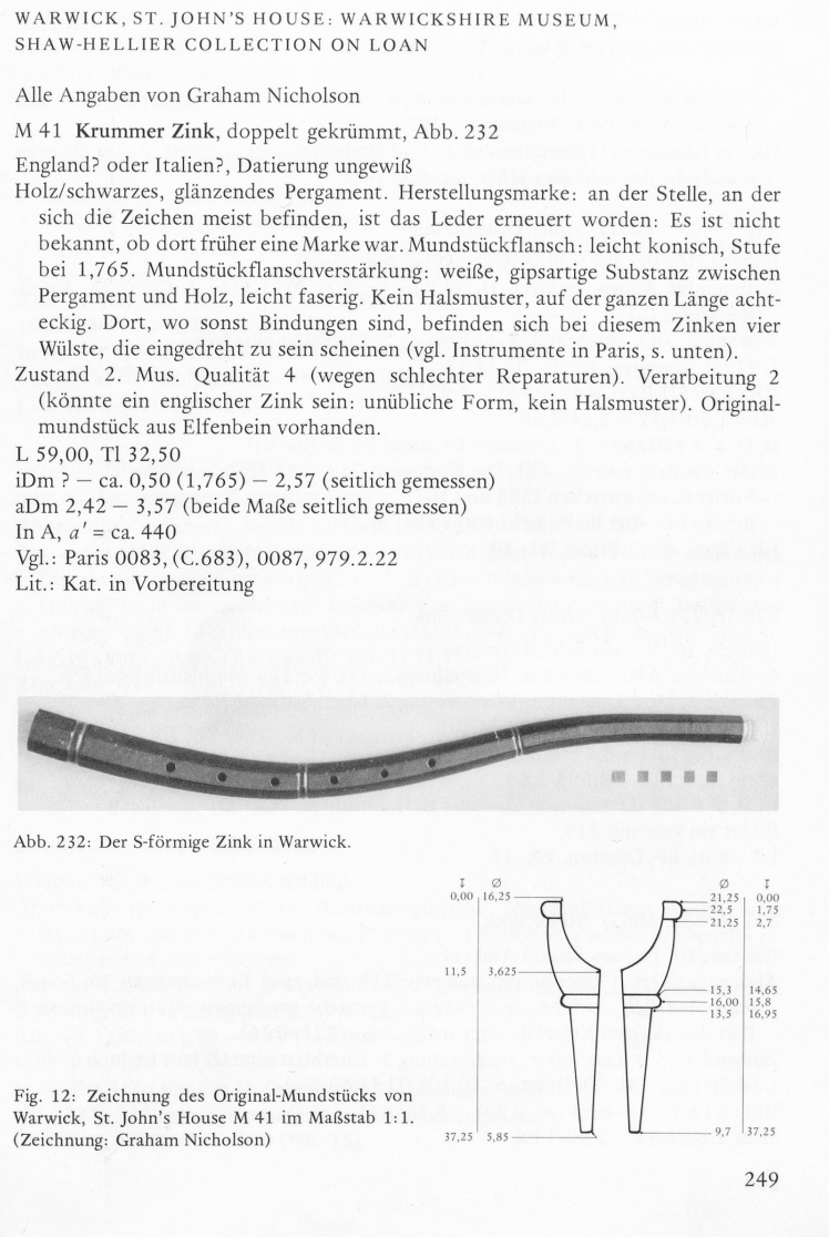 cornett mouthpiece from Warwick, St. John's House M 41