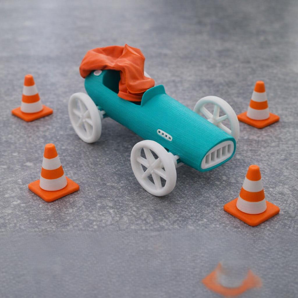 Balloon-powered Car Toy - 1950s Formula Style