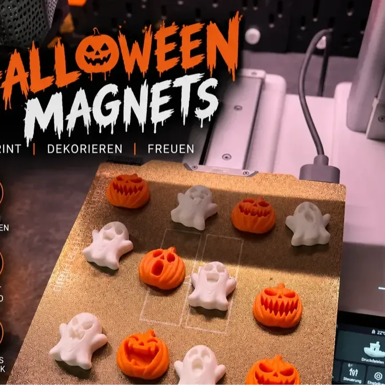 Halloween Magnets Ghost Pumpkin by Fliamentos | Download free STL model ...