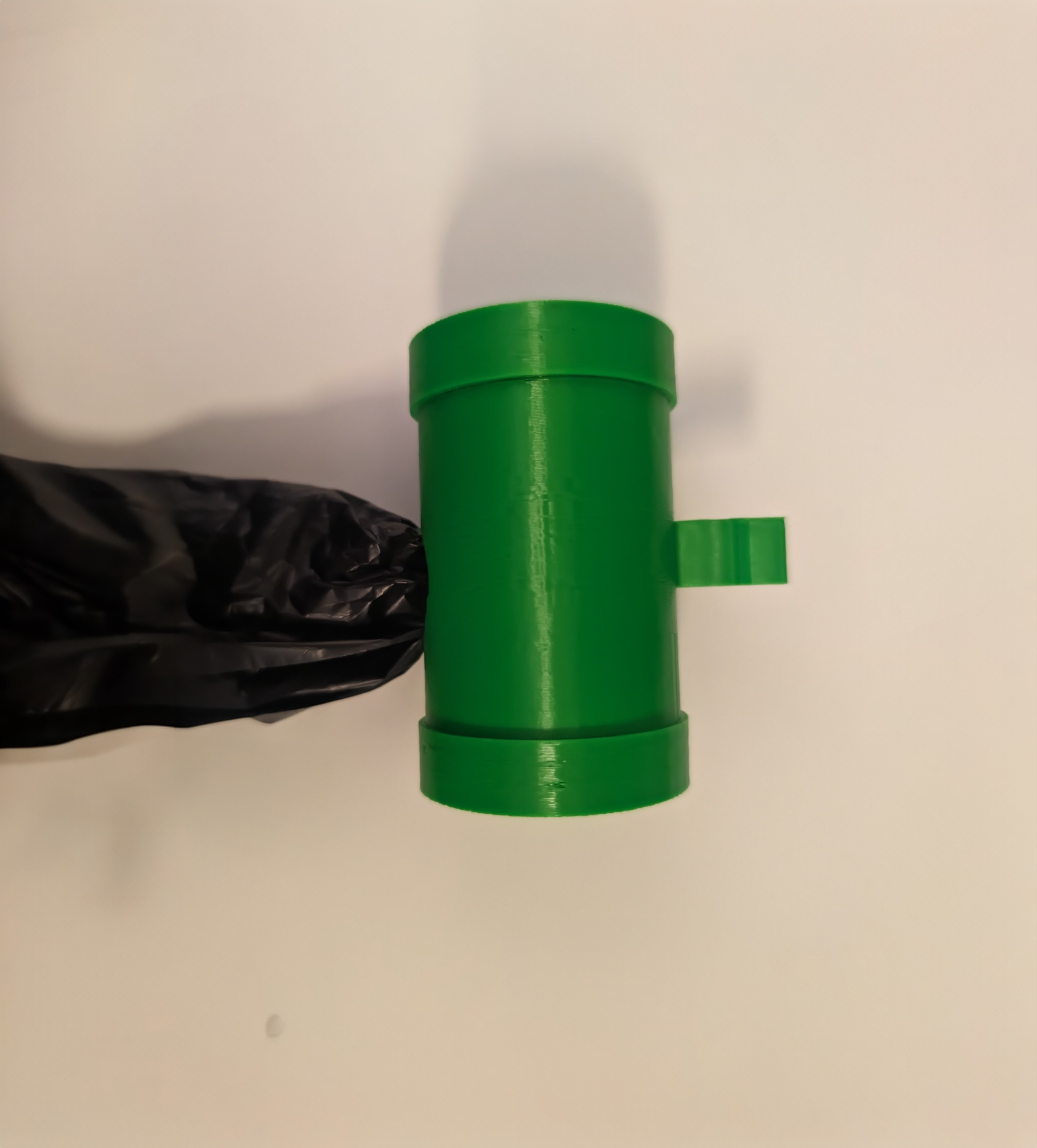 Poop bag dispenser with click connector