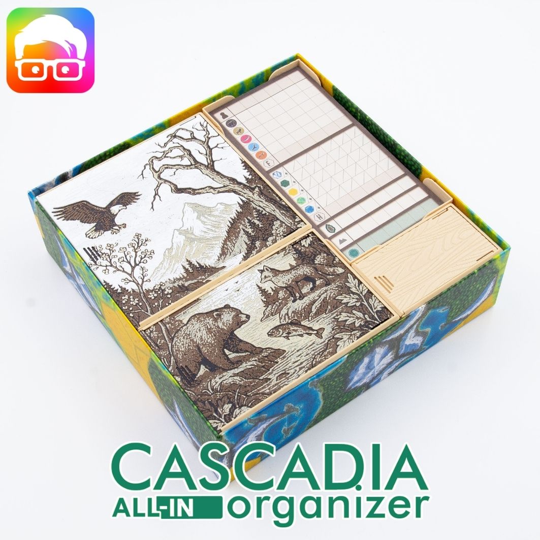 Cascadia board game all-in organizer by @ammedia3d [tabletop board game inserts sku: CASLAND001]