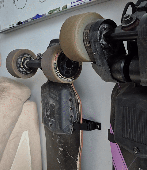 Longboard Holder and Wall Mount (Compliant mechanism) 3D model thumbnail