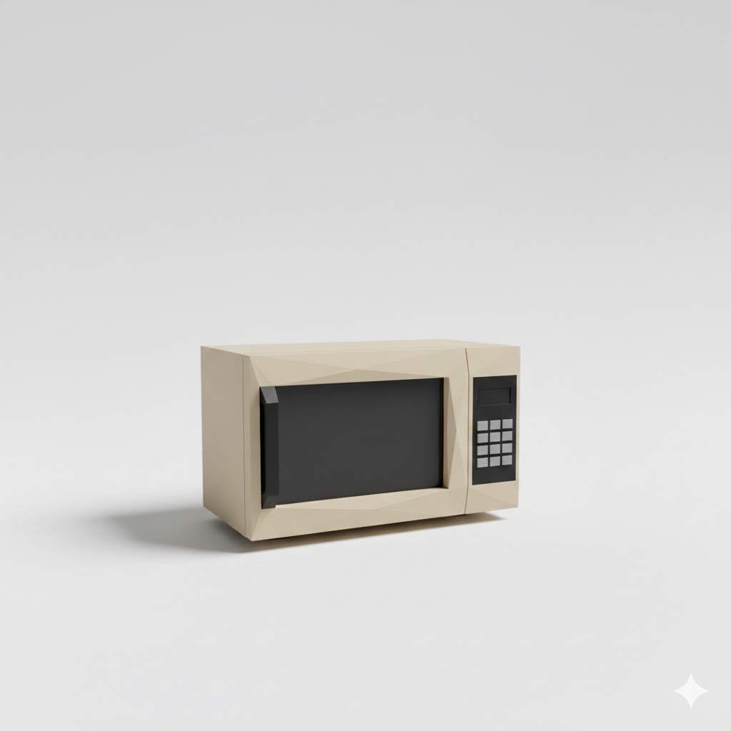 Low Poly Microwave Oven 3D Model