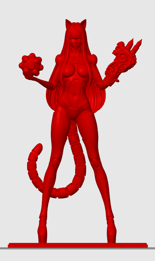 Cyber cat-girl figurine 52