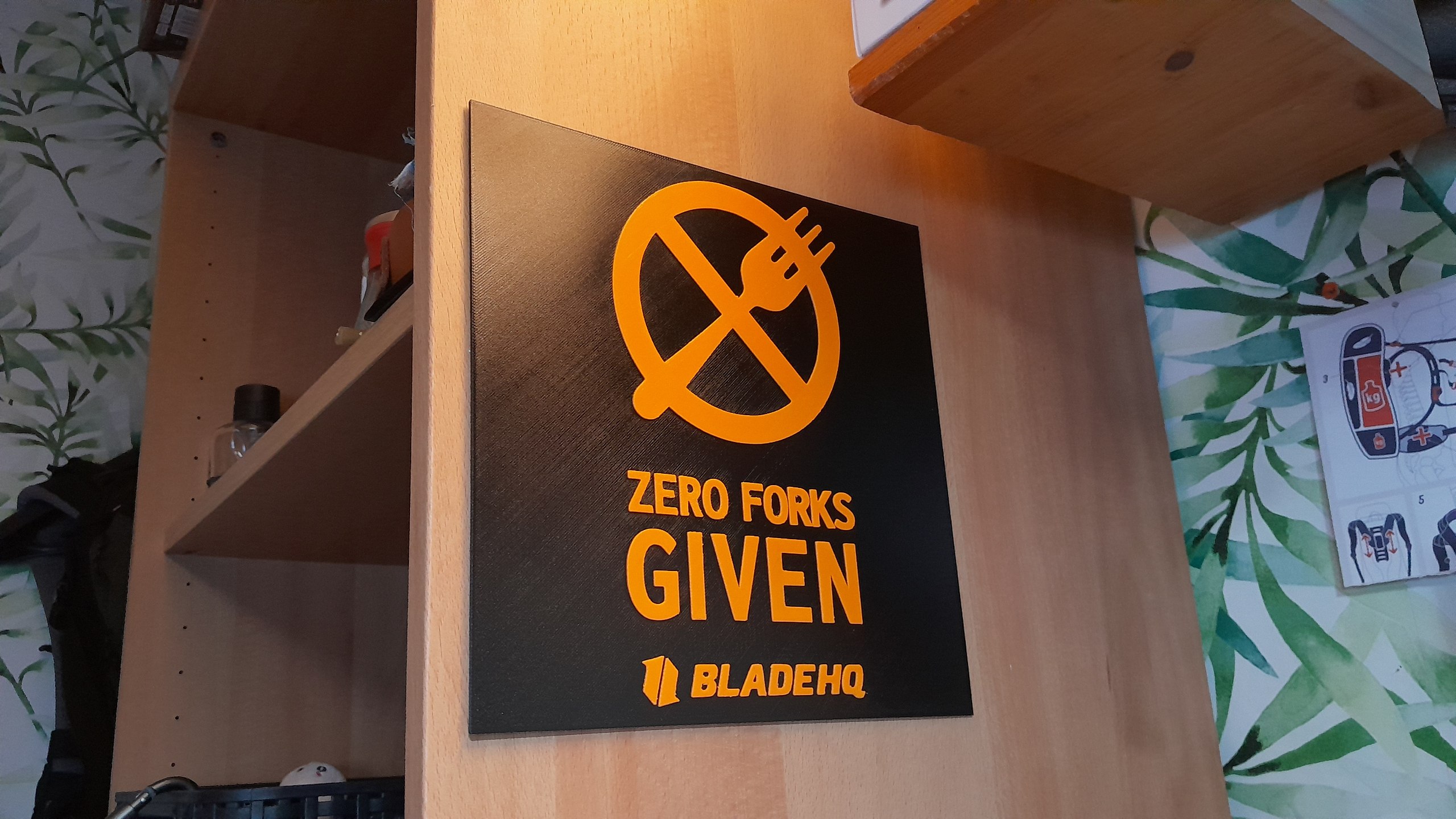 BladeHQ - "Zero Forks Given" Plate